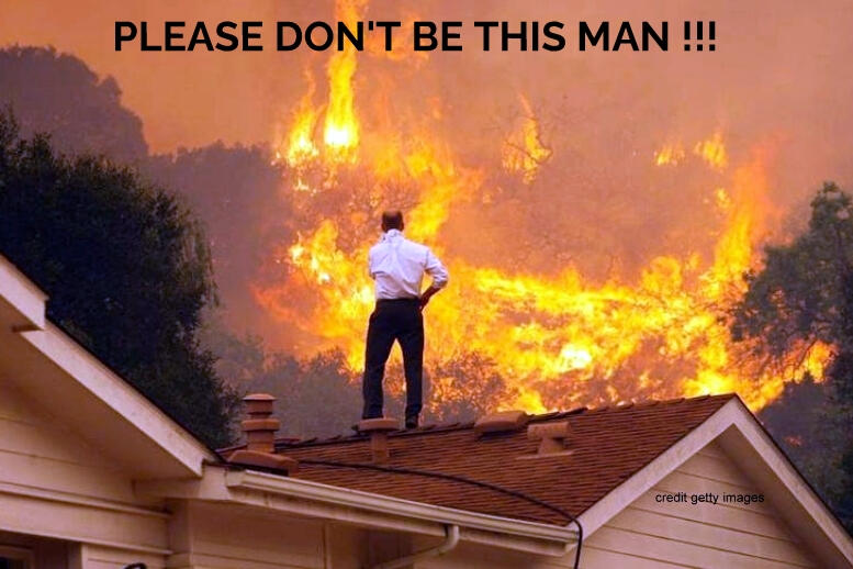 Please don't be this man Do not try to install sprinklers at this late stage