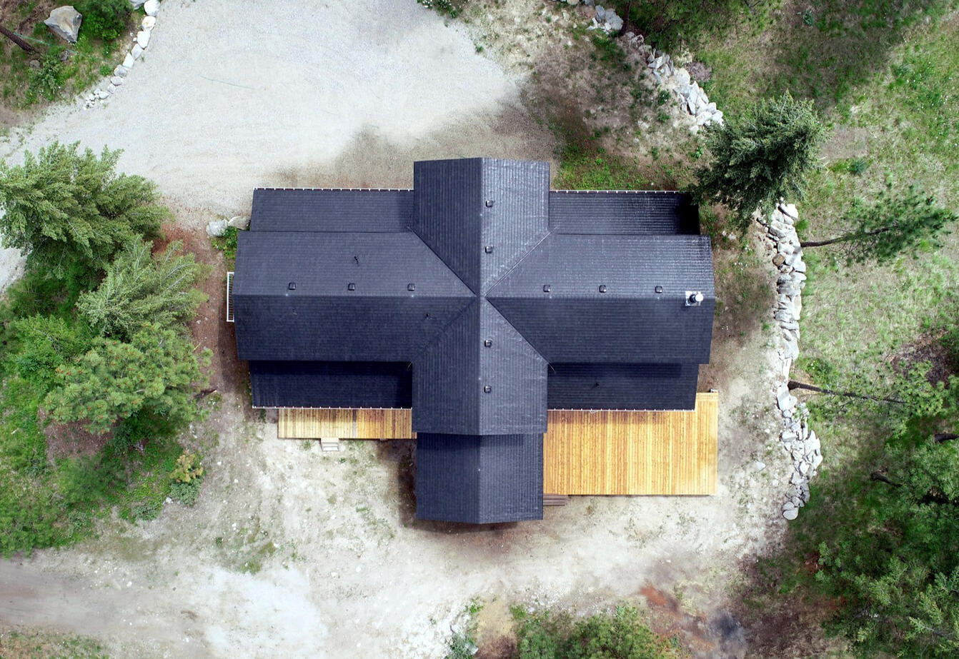 A typicl recessed rooftop wildfire sprinkler This one is above a room with a cathedral ceiling